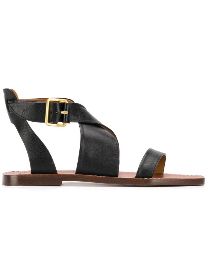 Chloé Virginia Flat Sandals - Black