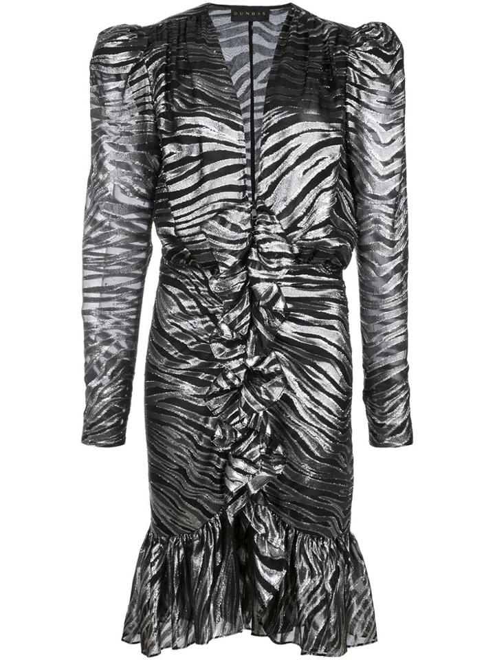 Dundas Long Sleeved Zebra Mini Dress - Black