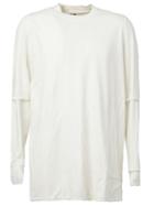 Rick Owens Drkshdw Layered Sleeve T-shirt, Men's, Size: Xs, White, Cotton