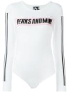 Pam Perks And Mini Logo Print Longsleeved T-shirt, Women's, Size: S, White, Cotton/spandex/elastane