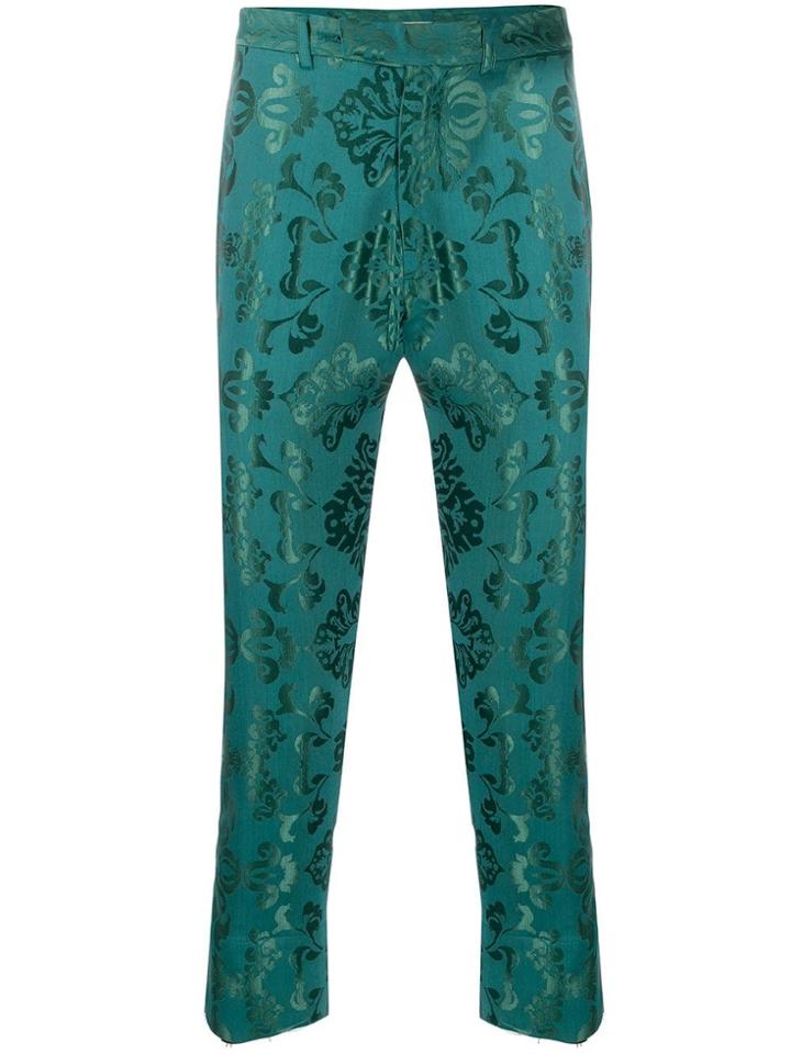 Ann Demeulemeester Brocade Embroidery Trousers - Green