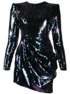 Alex Perry Ruffled Sequin Dress - Black