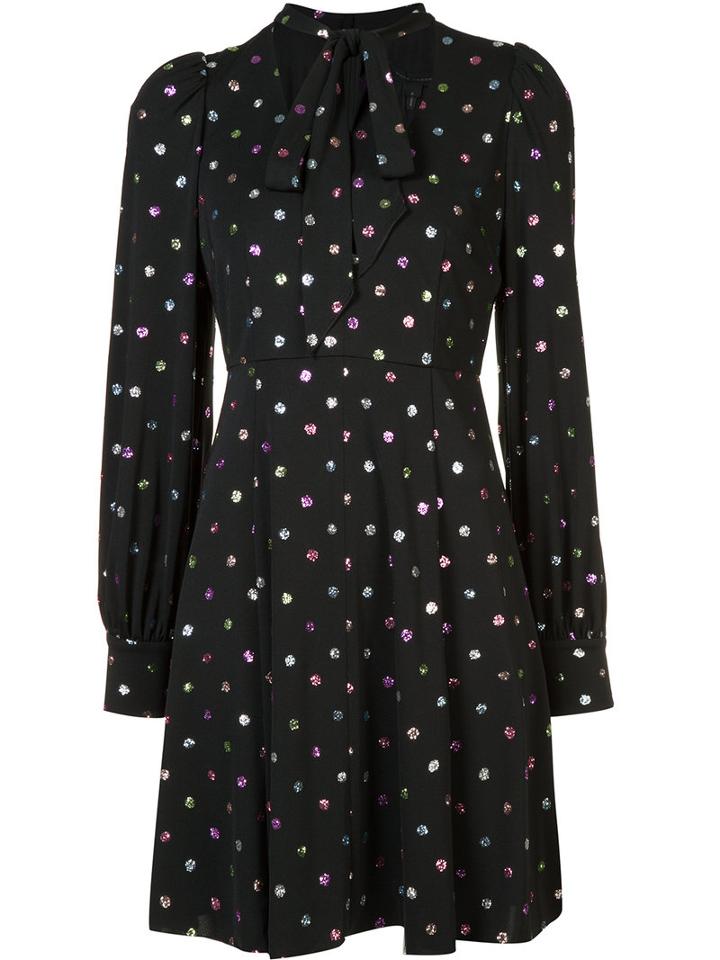 Marc Jacobs Polka Dot Shift Dress, Women's, Size: 2, Black, Silk/polyester