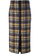 Msgm Checked Skirt, Women's, Size: 42, Yellow/orange, Polyester/polyamide/wool