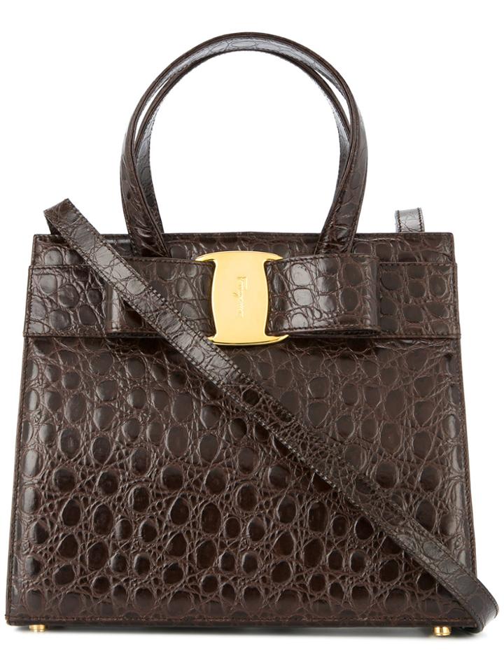 Salvatore Ferragamo Vintage Vara Bow Bag - Brown