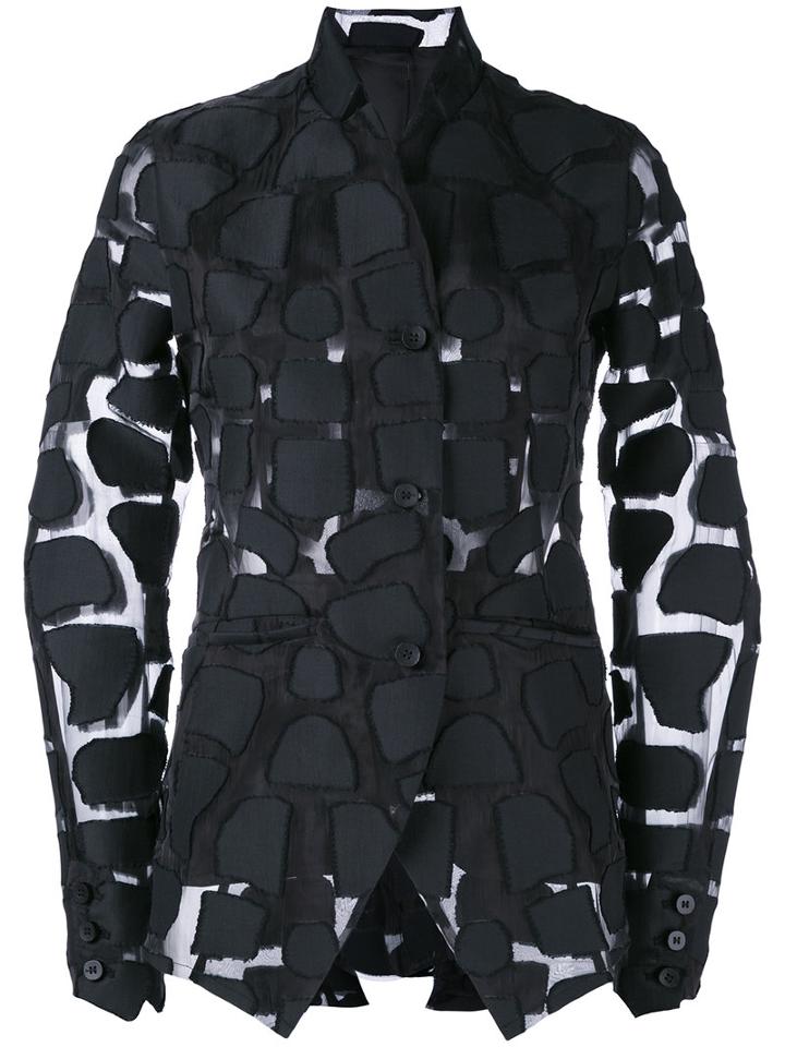 Masnada - Appliqué Sheer Jacket - Women - Cotton/polyester - 44, Black, Cotton/polyester