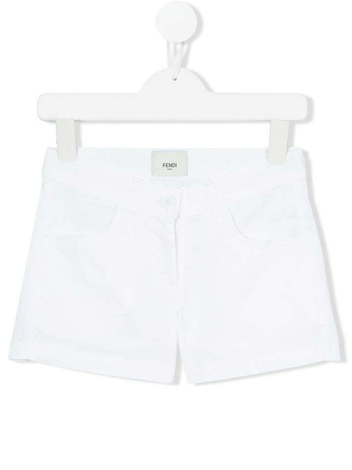 Fendi Kids - Logo Shorts - Kids - Cotton/spandex/elastane - 7 Yrs, White