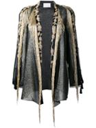 Alberta Ferretti Bead Embellished Open Jacket, Women's, Size: 40, Black, Silk/polyester/cotton/pvc