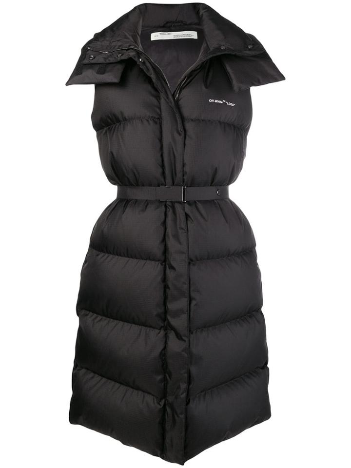 Off-white Sleeveless Padded Coat - Black