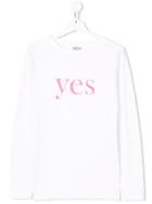Douuod Kids Teen Yes Print T-shirt - White