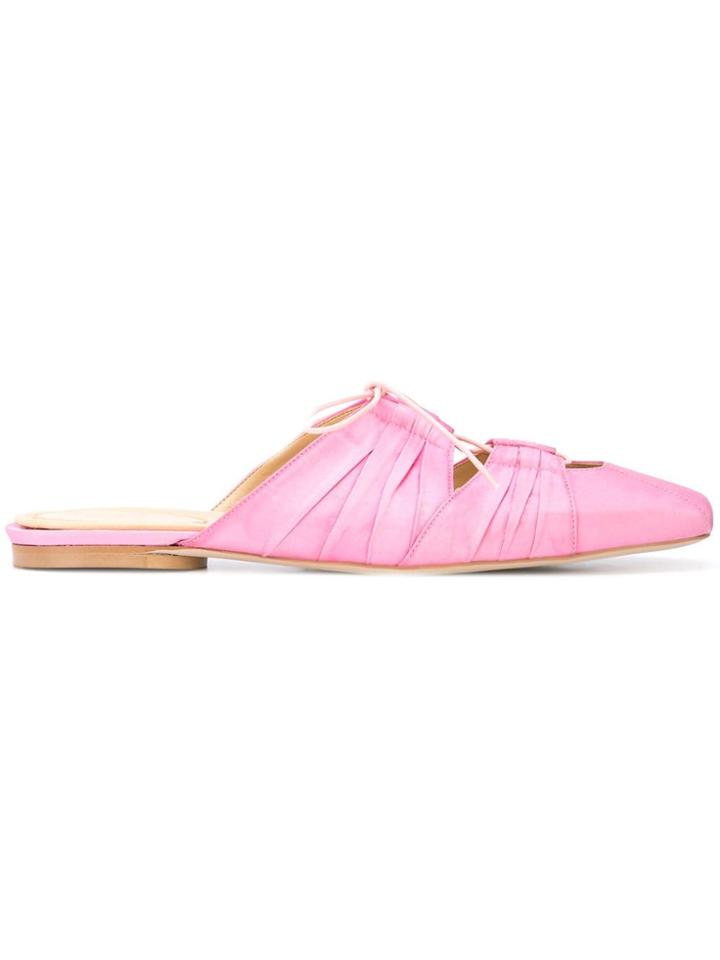 Rosie Assoulin Lace-up Slippers - Pink