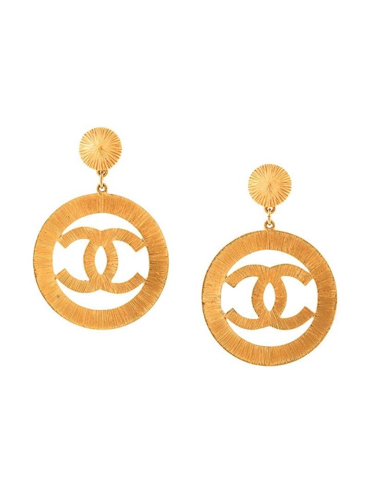 Chanel Pre-owned Oversized Dangling Earrings - Gold