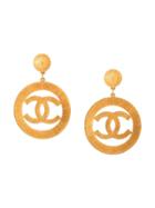 Chanel Pre-owned Oversized Dangling Earrings - Gold