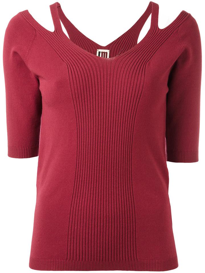 I'm Isola Marras Cut-out Detail Knitted Blouse, Women's, Size: Small, Red, Viscose/polyester