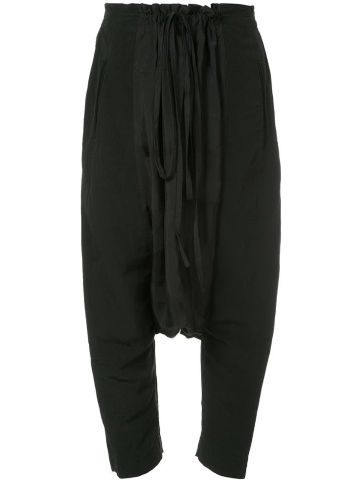 Uma Wang Drop Crotch Cropped Pants - Black