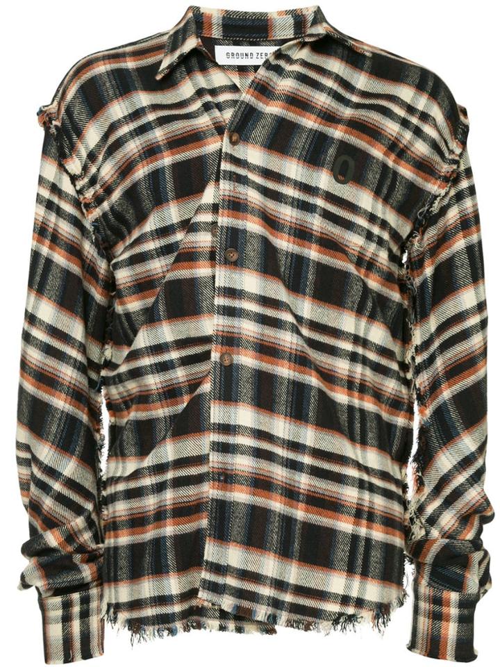 Ground Zero Check Draped Shirt - Multicolour