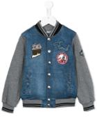 Dolce & Gabbana Kids Panelled Bomber Jacket, Boy's, Size: 12 Yrs, Blue
