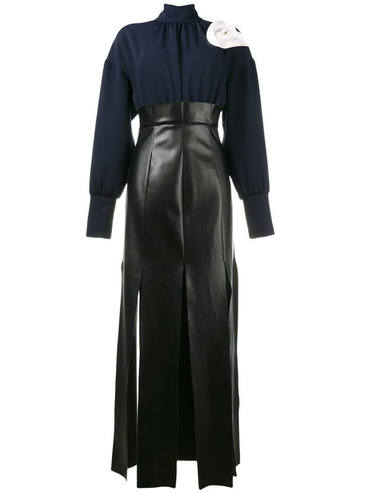 A.w.a.k.e. Floral Embellished High Neck Dress - Black