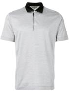 Canali Patterned Polo Shirt - Black