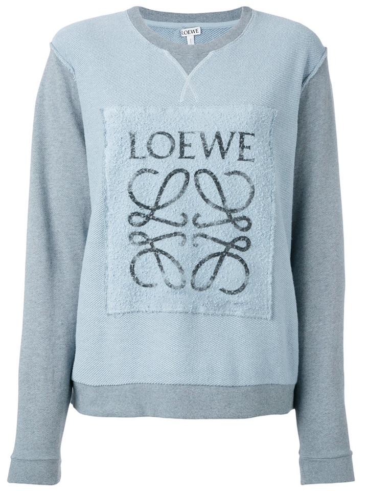 Loewe - Logo-print Panelled Sweatshirt - Women - Cotton - M, Women's, Blue, Cotton