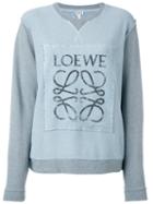 Loewe - Logo-print Panelled Sweatshirt - Women - Cotton - M, Women's, Blue, Cotton