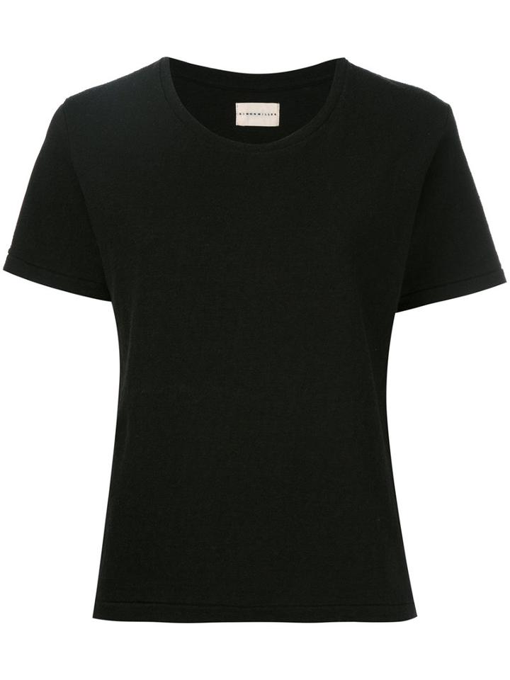 Simon Miller - Round Neck T-shirt - Women - Silk/cotton - 2, Black, Silk/cotton