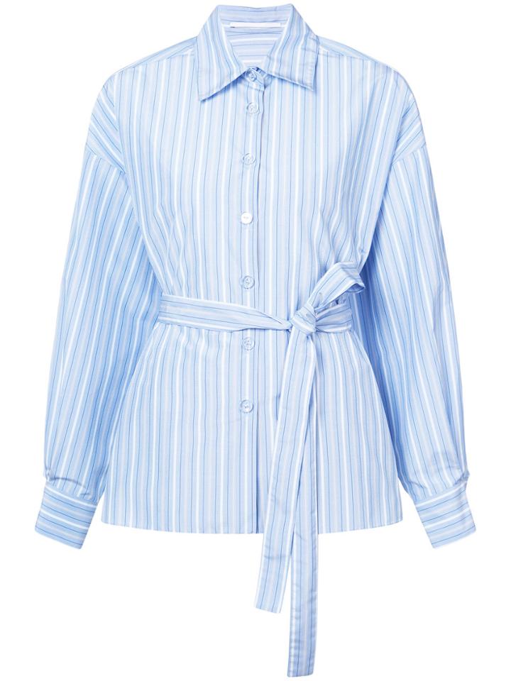 Rosetta Getty Cape Back Tied Striped Shirt - Blue