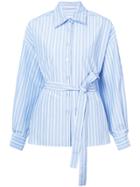 Rosetta Getty Cape Back Tied Striped Shirt - Blue