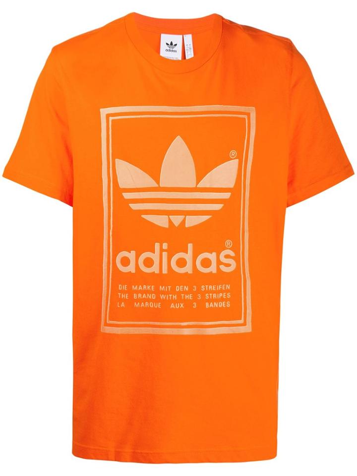 Adidas Logo Print T-shirt - Orange