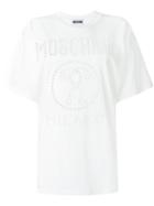 Moschino - Perforated Logo T-shirt - Women - Cotton - Xxs, White, Cotton