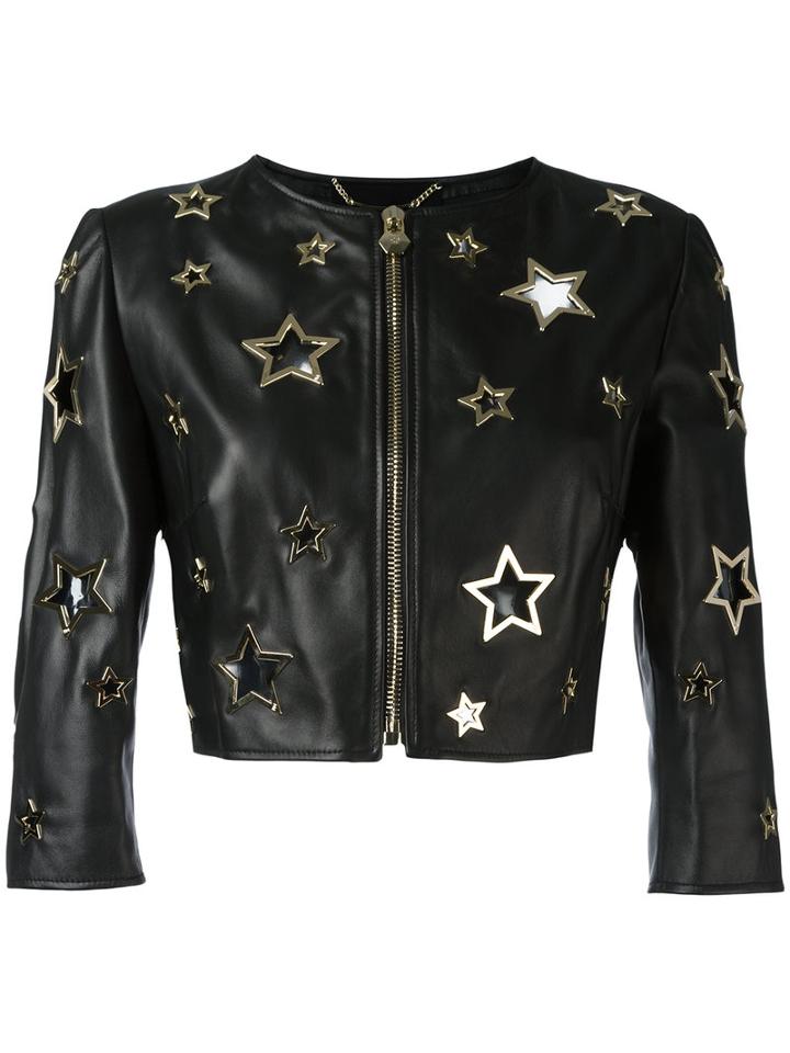 Bolero Pelle Cannot Jacket - Women - Lamb Skin - S, Black, Lamb Skin, Philipp Plein