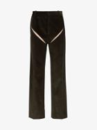 Y/project Slashed Straight-leg Corduroy Trousers - Green