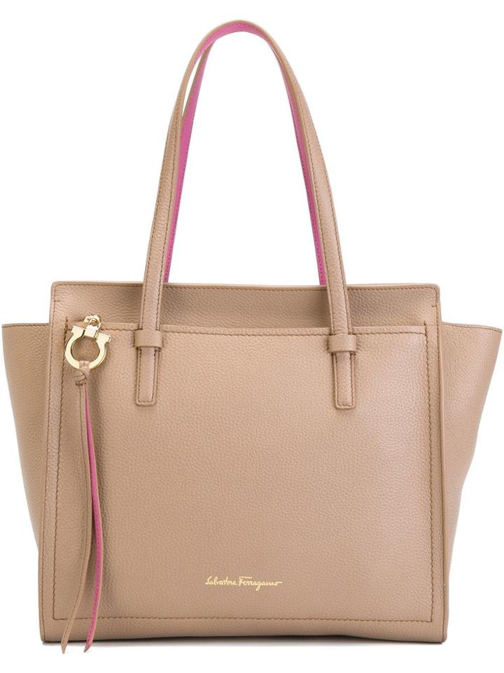 Salvatore Ferragamo Large 'amy' Tote - Neutrals