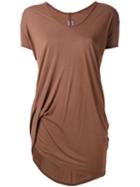 Rick Owens - Longline T-shirt - Women - Silk/viscose - 40, Brown, Silk/viscose