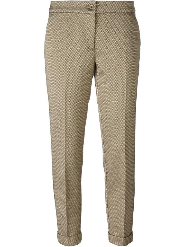 Etro Jacquard Cropped Trousers, Women's, Size: 48, Nude/neutrals, Viscose/polyester/cotton/spandex/elastane