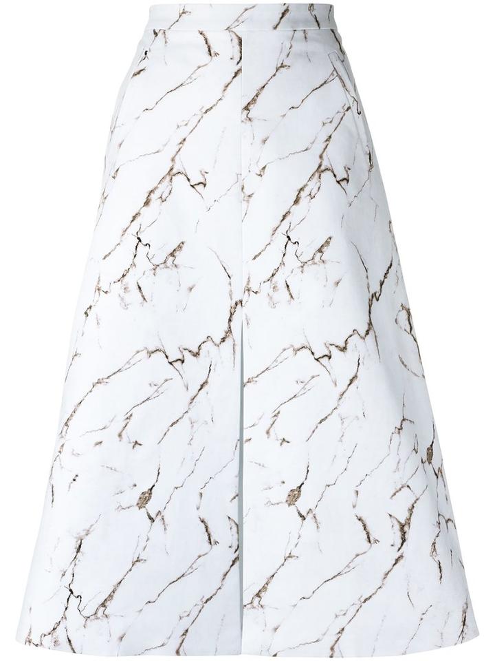 Andrea Marques - All-over Print Skirt - Women - Cotton/spandex/elastane - 36, White, Cotton/spandex/elastane