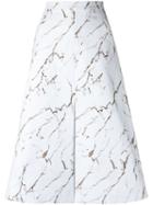 Andrea Marques - All-over Print Skirt - Women - Cotton/spandex/elastane - 36, White, Cotton/spandex/elastane