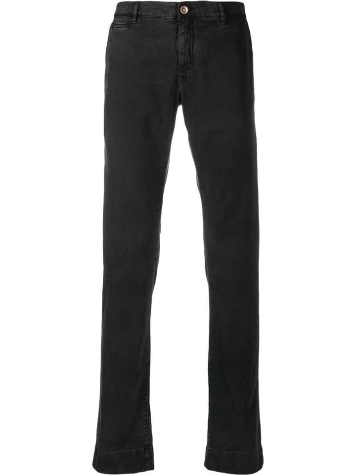 Hand Picked Slim-fit Mid-rise Chinos - Black