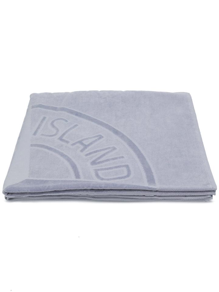 Stone Island Logo Beach Towel - Grey