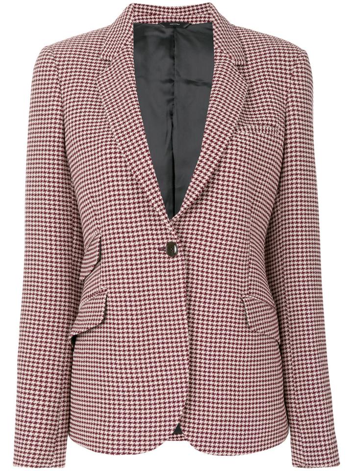 Paul Smith Houndstooth Pattern Blazer - Pink & Purple