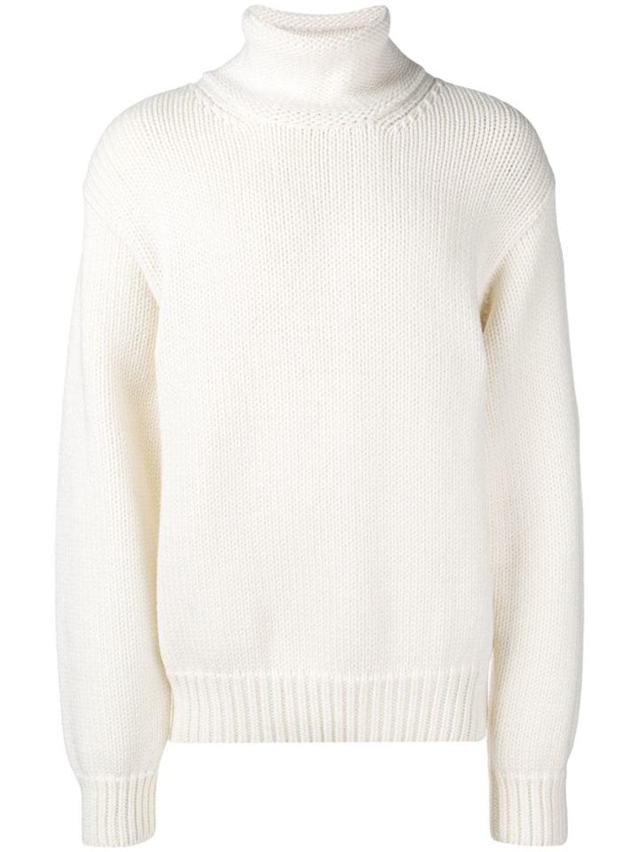 Zilver High Neck Knitted Sweater - White