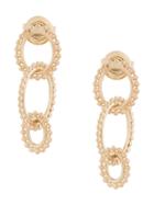 Natalie Marie 9kt Yellow Gold Dotted Oval Drop Earrings