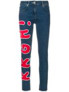 House Of Holland Embroidered Patch Jeans - Blue