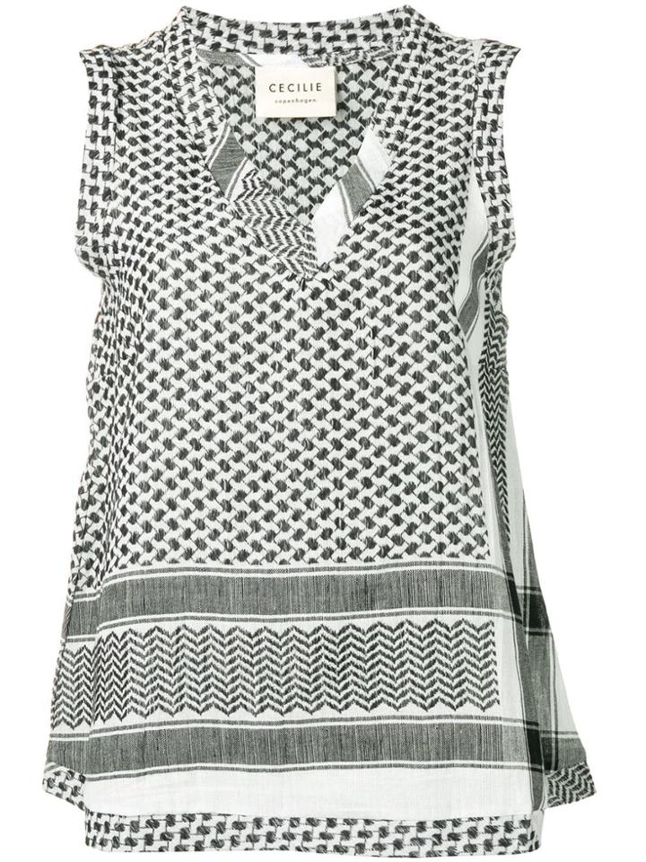 Cecilie Copenhagen Printed Sleeveless Top - Black