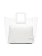 Staud White Shirley Leather Pvc Tote