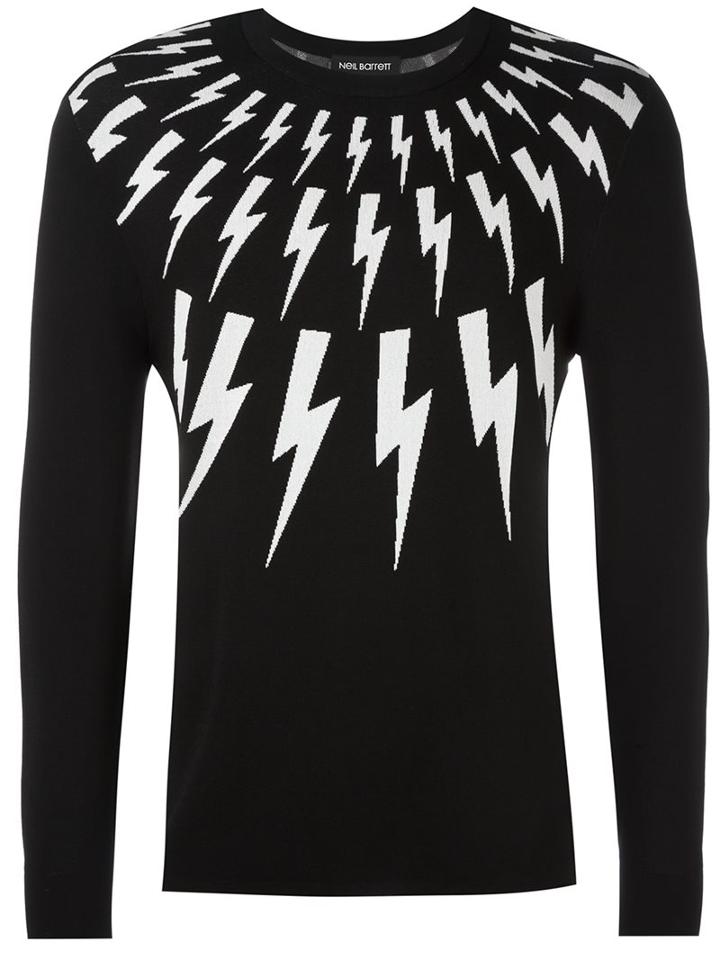 Neil Barrett Lightning Bolt Intarsia Jumper