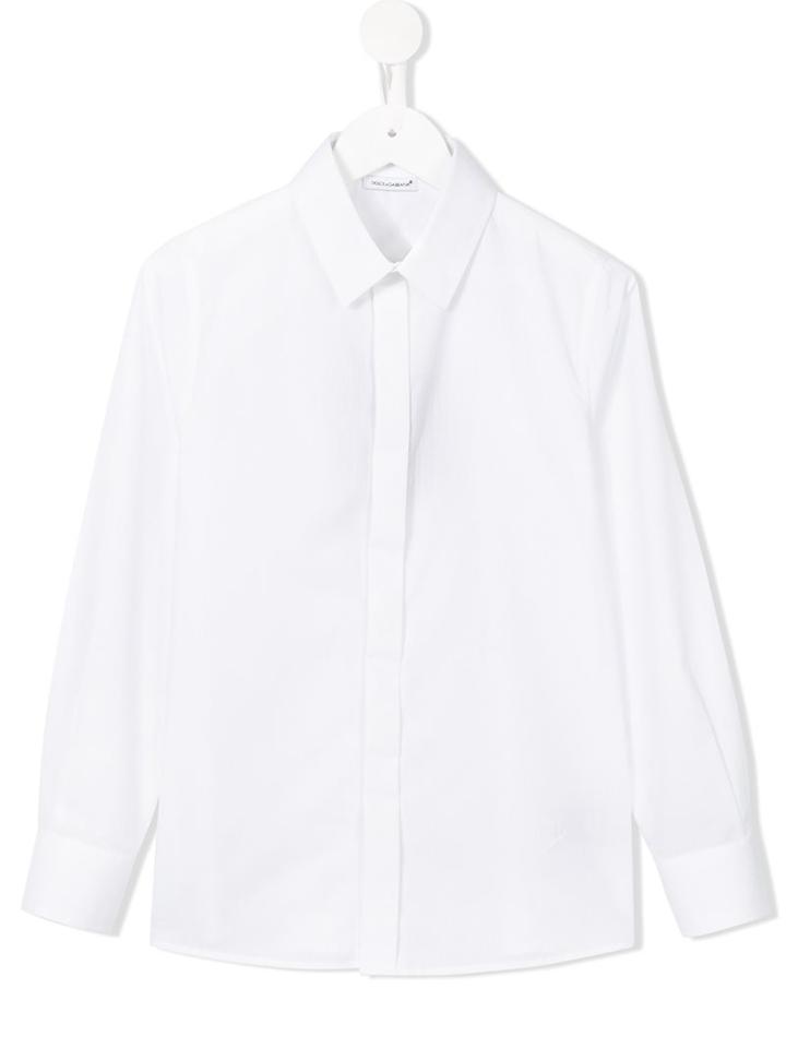 Dolce & Gabbana Kids Classic Shirt, Boy's, Size: 12 Yrs, White
