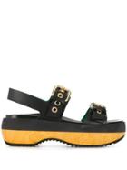 Marni Buckle Detail Platform Sandals - Black