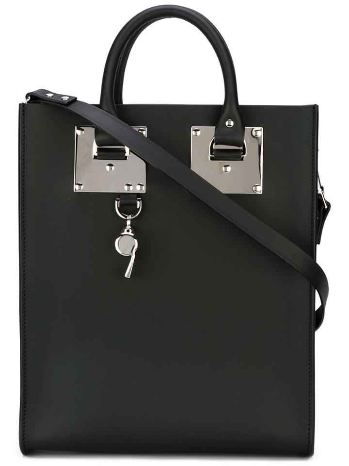 Sophie Hulme Stylised Stud Detail Shoulder Bag - Black