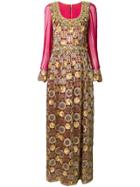 Oscar De La Renta Vintage Bead Embroidered Evening Gown - Pink &